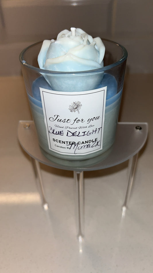 Homemade Floral Blue Delight Scented Candle